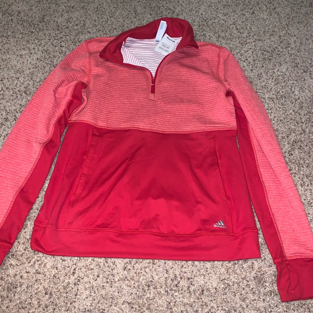 Red Adidas quarter zip